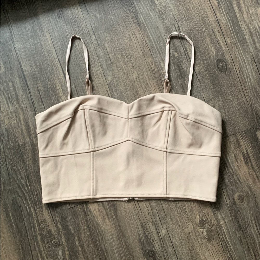 Express Beige Leather Top